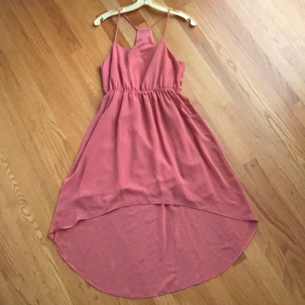 High low coral pink dress
